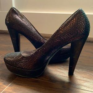 Calvin Klein Snakeskin Platform Pump